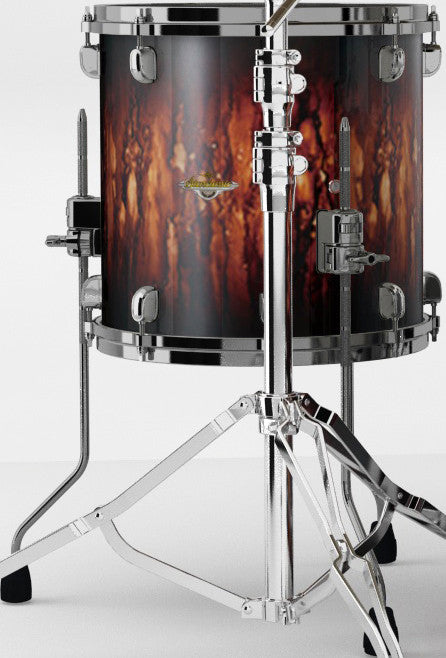 TAMA Starclassic Maple Lacquer Floor Tom 14" x 14" - Molten Satin Brown Burst/Black Nickel HW