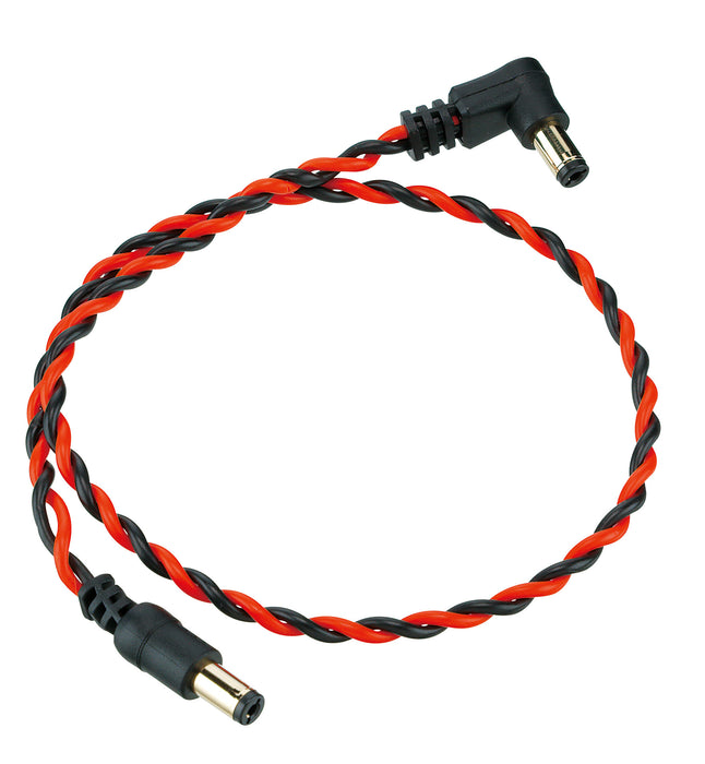 IBANEZ Twisted DC Cable Black & Neon Red, Length: 16" Straight & Angled Plug
