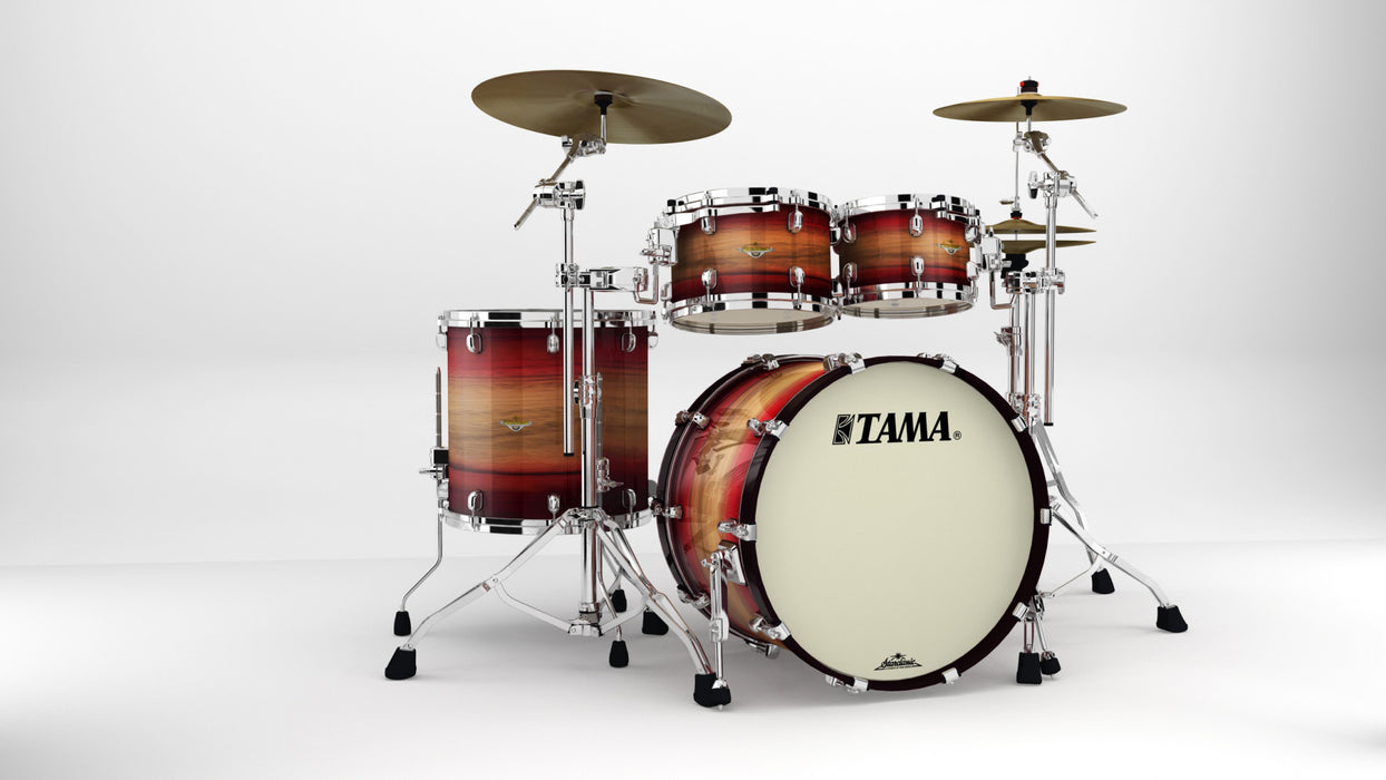 TAMA Starclassic Maple Exotic Shell Kit 4 pcs - Ruby Pacific Walnut Burst/Chrome HW