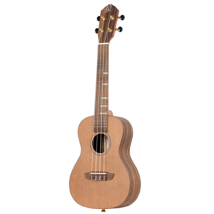 ORTEGA Timber Series Concert Ukulele 4 String Lefty - Solid Cedar / Walnut Natural + Bag