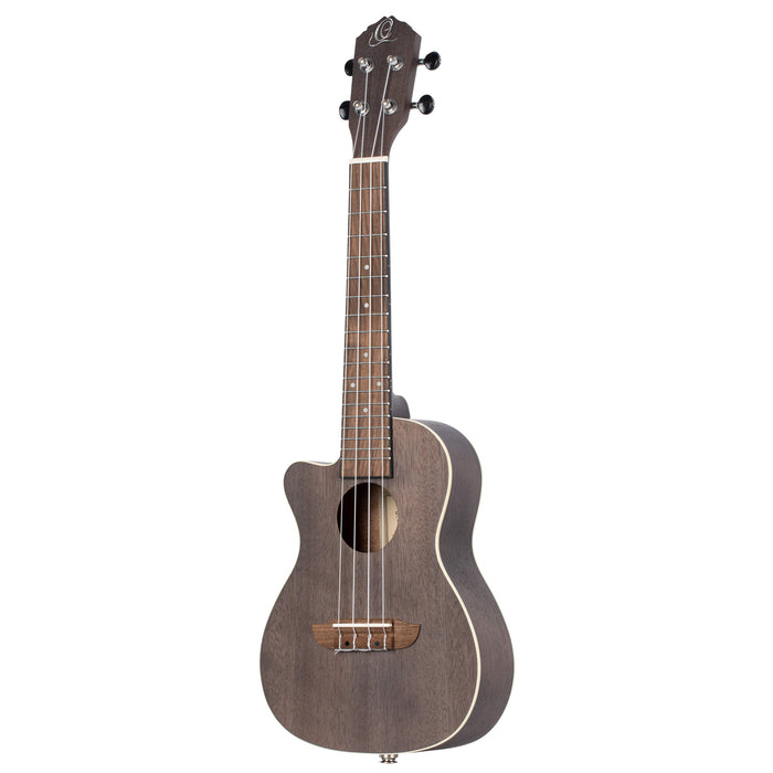 ORTEGA Earth Series Concert Preamp Ukulele 4 String Lefty - Okoume Coal Black