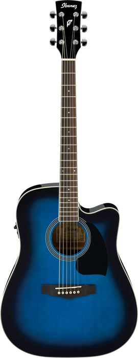IBANEZ PF-Series Acoustic guitar Performance 6 String - Transparent Blue Sunburst
