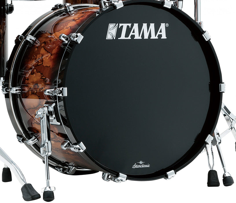 TAMA Starclassic Walnut/Birch Lacquer Bass Drum 22" x 14" - Molten Brown Burst/Chrome HW/with Mount