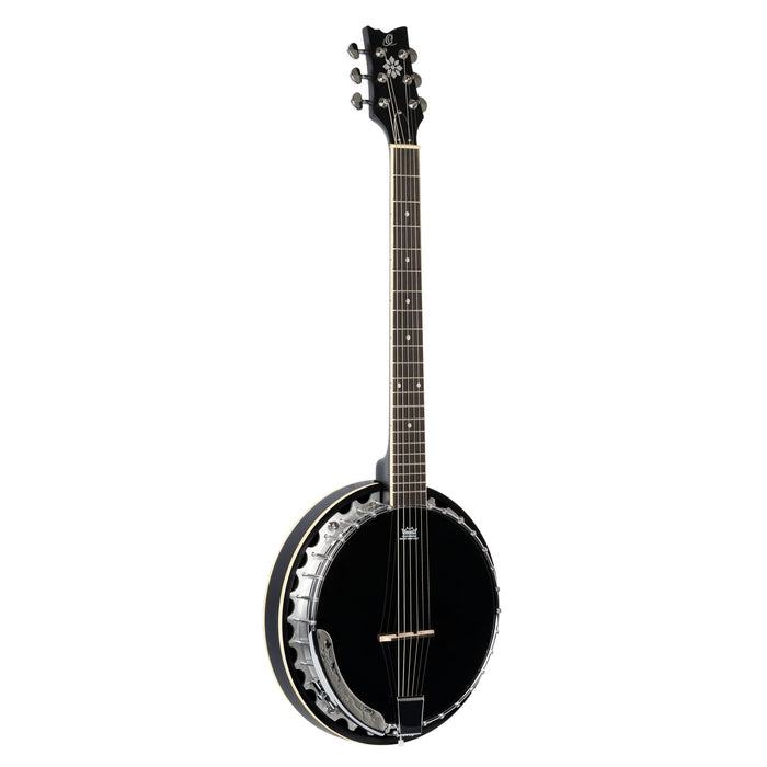 ORTEGA Raven Series Banjo 6 String - Mahogany Black + Bag