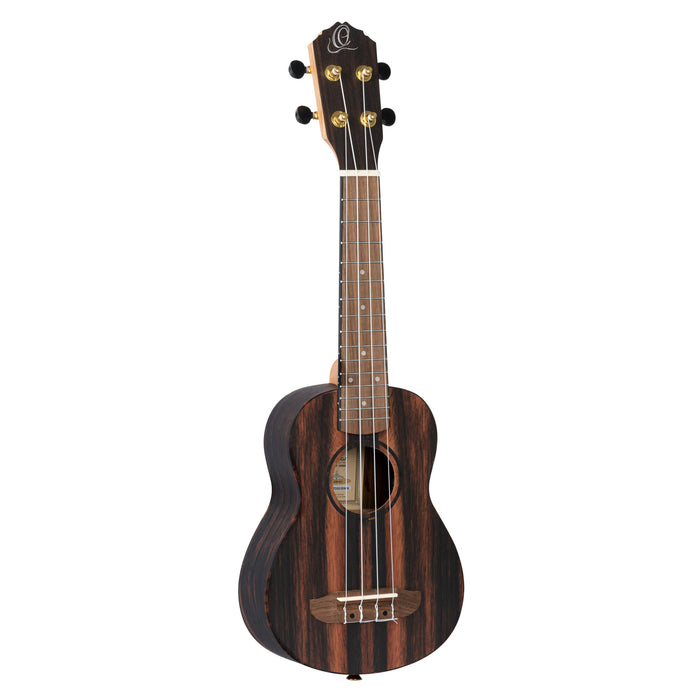 ORTEGA Timber Series Soprano Ukulele 4 String - Ebony Natural + Bag