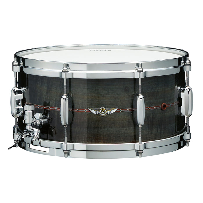 TAMA STAR Bubinga Snare Drum 13" x 6" - Pewter Blue Australian Acacia/Chrome HW - Outside Inlay