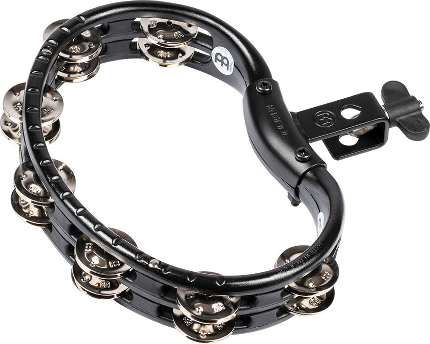 MEINL Percussion Traditional Mountable ABS Series Molded ABS Tambourine - Black/Nickel-Plated Jingles