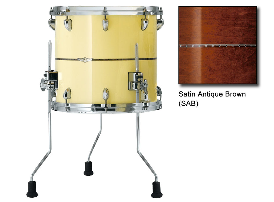 TAMA STAR Maple Floor Tom 14" x 14" - Satin Antique Brown/Chrome HW/with Inlay (outside)