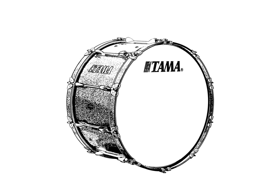 TAMA Fieldstar Premium Marching Bass Drum 22" x 14" - Sugar White/Chrome HW