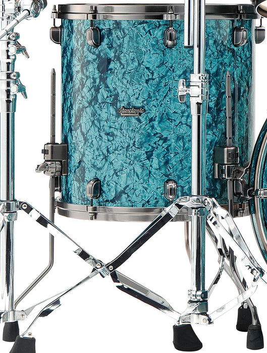 TAMA Starclassic Maple Duracover Wrap Floor Tom 14" x 14" - Turquoise Pearl/Smoked Black Nickel HW