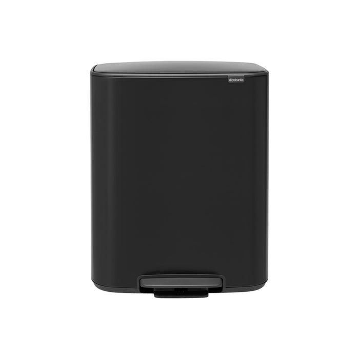 Brabantia Bo 2x30L pedal waste garbage can black 211508