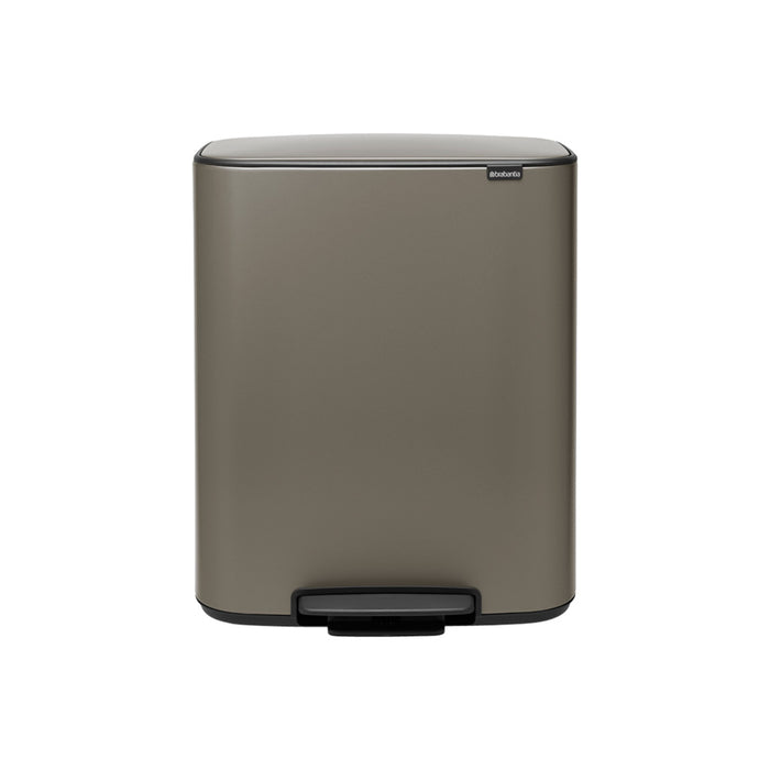 Brabantia Bo 2x30L pedal waste garbage can platinum 211546