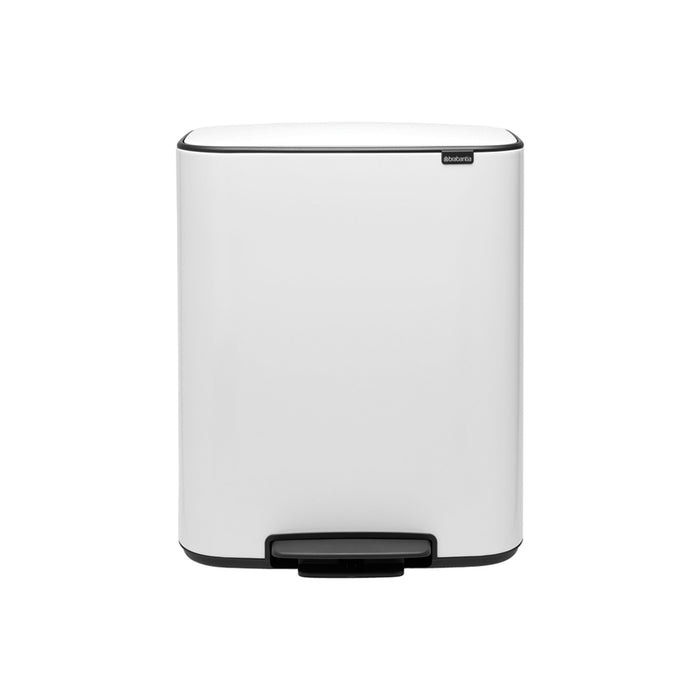 Brabantia Bo 2x30L pedal waste garbage can white 211447