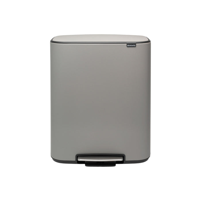 Brabantia bo 60L mineral grey pedal waste garbage can 211348