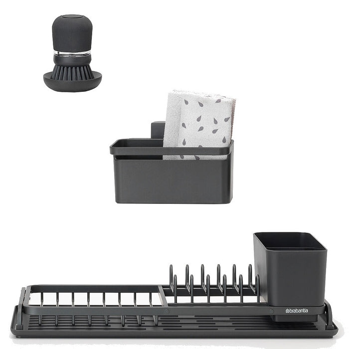 Brabantia Dishwashing and drying set 4 pieces dark gray 660184