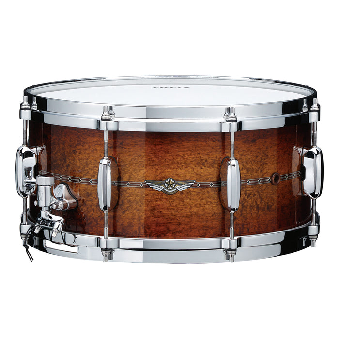 TAMA STAR Bubinga Snare Drum 14" x 6,5" - Sunset Australian Acaia Burst/Chrome HW - Outside Inlay