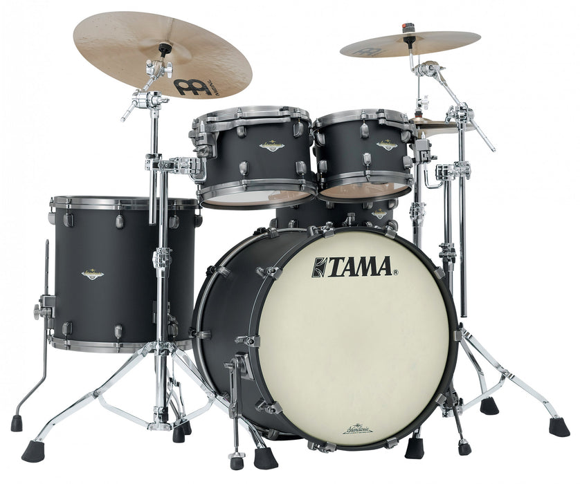 TAMA Starclassic Maple Lacquer Shell Kit 4 pcs - Flat Black/Smoked Black Nickel HW