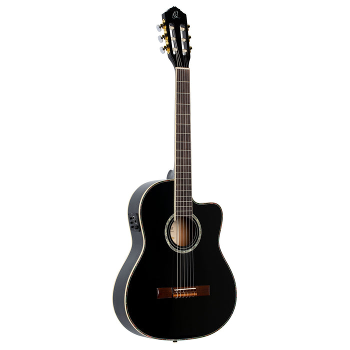 ORTEGA Family Series Pro 4/4 Classical Guitar 6 String - Solid Spruce / Mahogany Black + Bag