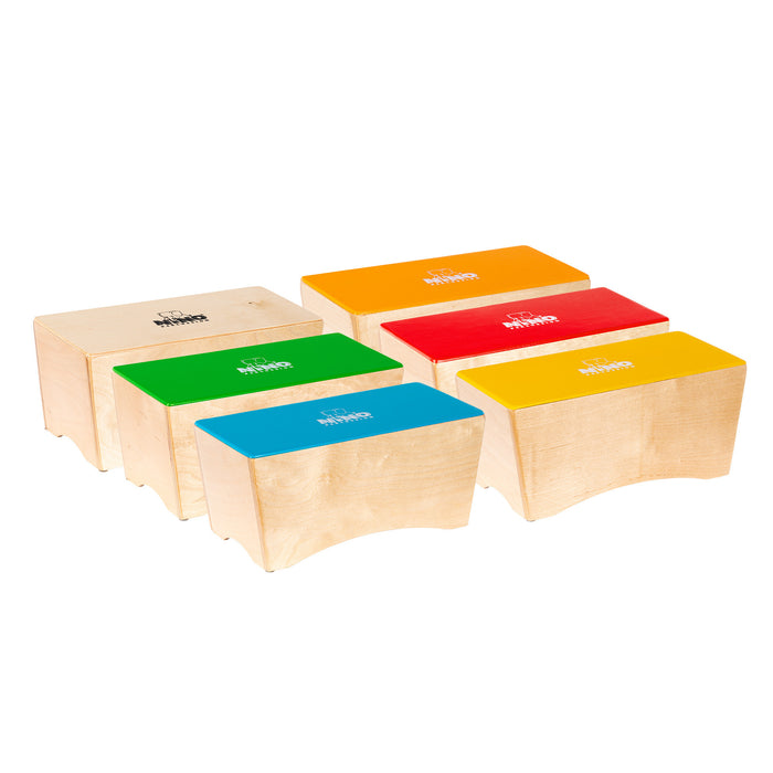 NINO Percussion Classroom Bongo Cajon Group Rhythm Set - 6 pcs