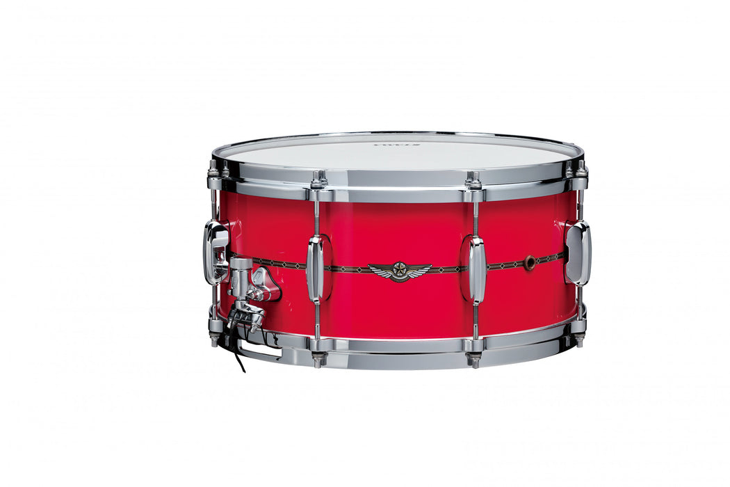 TAMA STAR Maple Snare Drum 14" x 6,5" - Solid Candy Red/Chrome HW - Outside Inlay