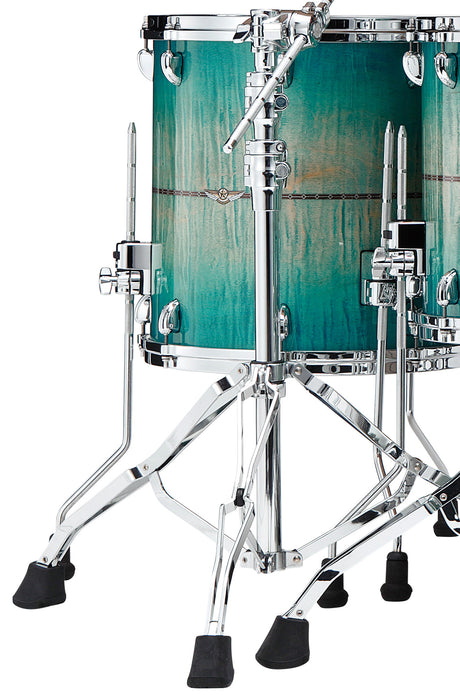 TAMA STAR Maple Floor Tom 16" x 15" - Emerald Sea Curly Maple Burst/Chrome HW/with Inlay (outside)