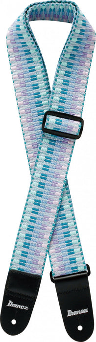 IBANEZ Braided Guitar Strap - Mint Green/Purple