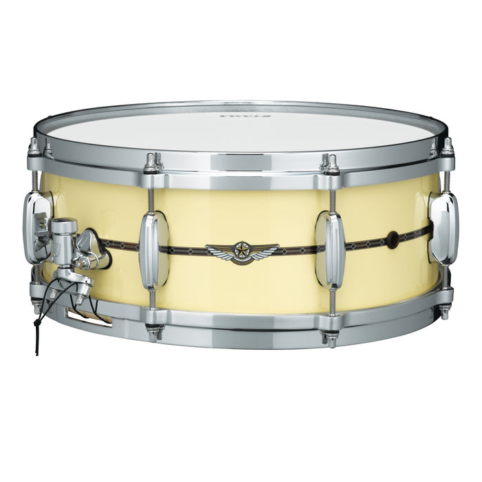 TAMA STAR Bubinga Snare Drum 13" x 6" - Antique White/Chrome HW - Outside Inlay