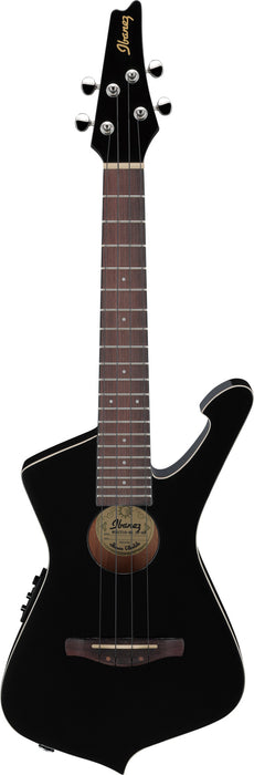 IBANEZ Iceman Body Shape Tenor Ukulele w/Electronics 4 Strings - Black High Gloss
