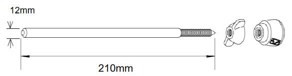 TAMA Bass drum spur (2pcs/set) - Smoked Black Nickel