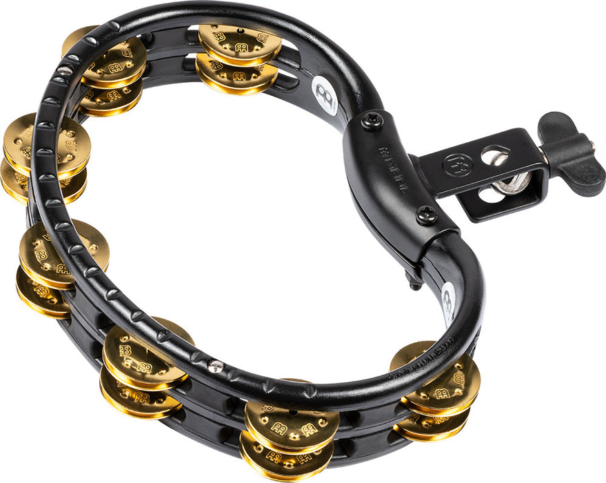 MEINL Percussion Traditional Mountable ABS Series Molded ABS Tambourine - Black/Solid Brass Jingles
