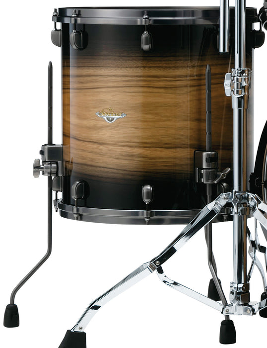TAMA Starclassic Maple Exotic Floor Tom 16" x 14" - Natural Pacific Walnut Burst/Smoked Black Nickel HW
