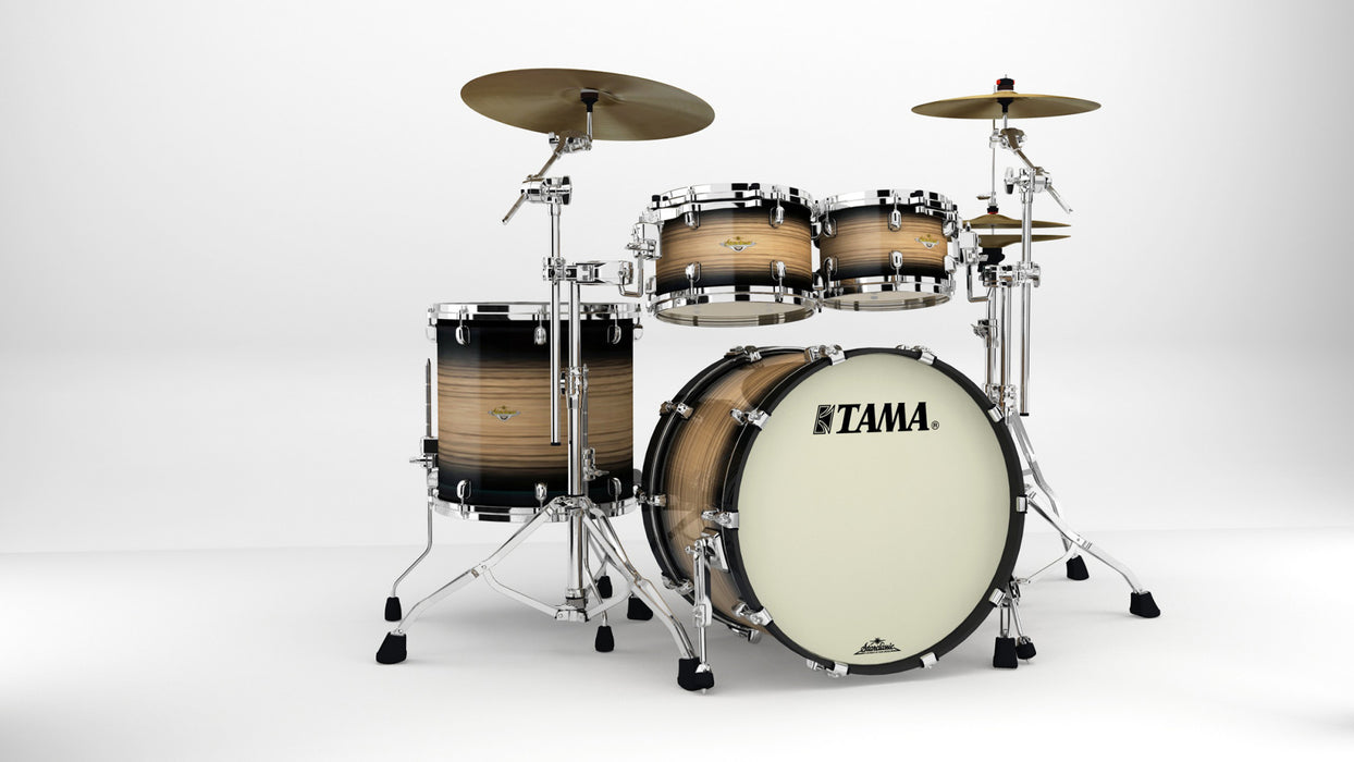 TAMA Starclassic Maple Shell Kit 4 pcs - Natural Pacific Walnut Burst/Chrome HW