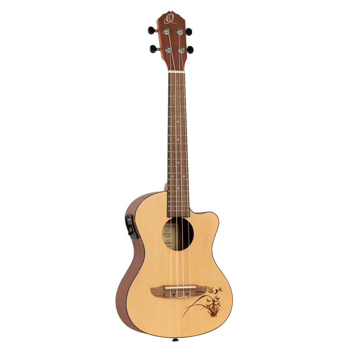 ORTEGA Bonfire Series Preamp Tenor Ukulele 4 String - Spruce/Sapele Natural