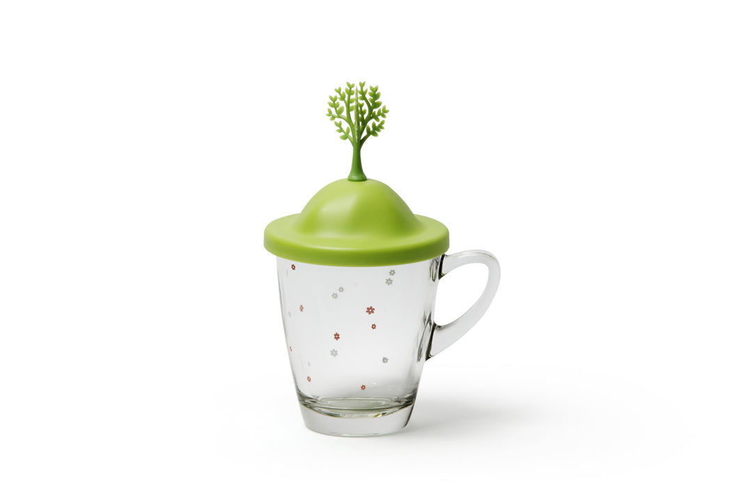Qualy Spring mug with saucer green 10315-GN-GN