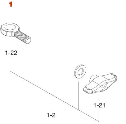 TAMA Bolt (M8x20mm), washer & T-nut (M8) assembly (Imperialstar 2019-)