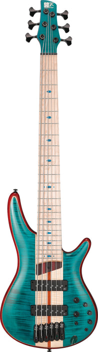 IBANEZ Premium SR Electric Bass 6-String - Caribbean Green Low Gloss + Gig Bag