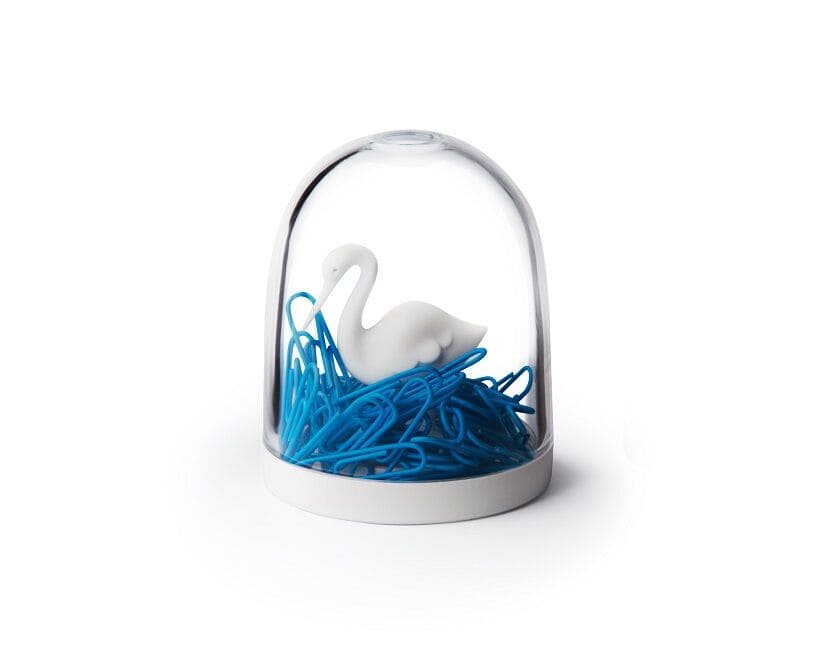 Qualy Swan paperclip holder white 10129-WH