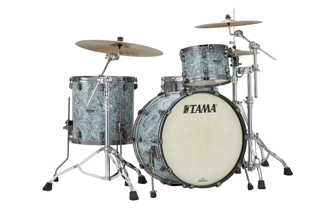 TAMA Starclassic Maple Duracover Wrap Shell Kit 3 pcs - Sky Blue Swirl/Black Nickel HW