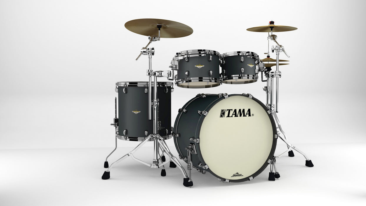TAMA Starclassic Maple Lacquer Shell Kit 4 pcs - Flat Black/Black Nickel HW