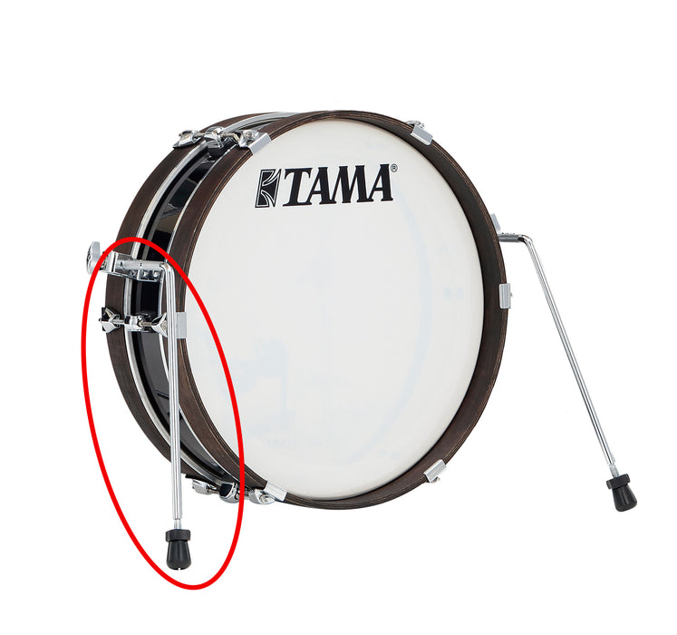 TAMA Bass Drum Spurs for Club Jam Pancake - Chrome with Rubber Tip 2 pcs.