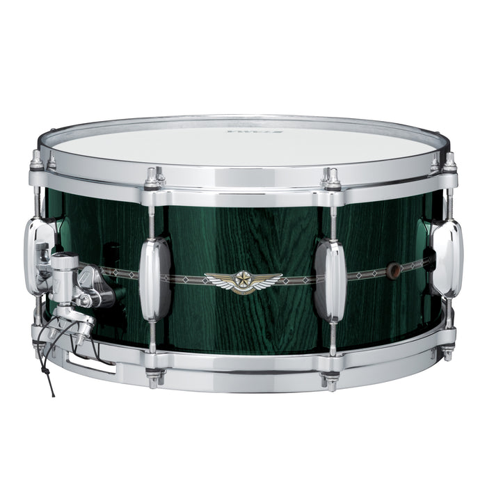 TAMA STAR Bubinga Snare Drum 14" x 5,5" - Dark Green Cordia/Chrome HW - Outside Inlay