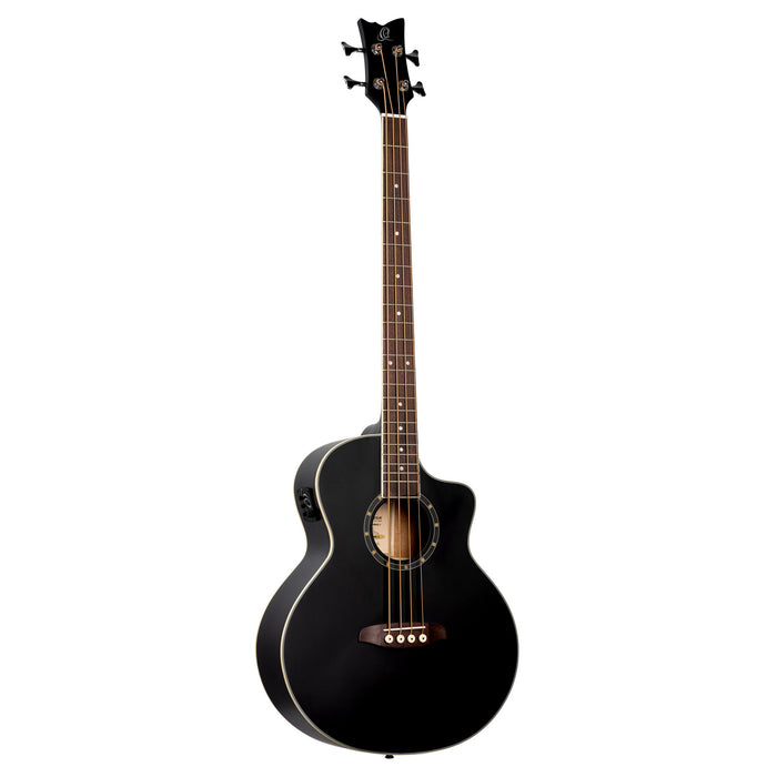 ORTEGA Deep Series 7 Medium Scale Acoustic Bass 4 String - Spruce / Mahogany Satin Black