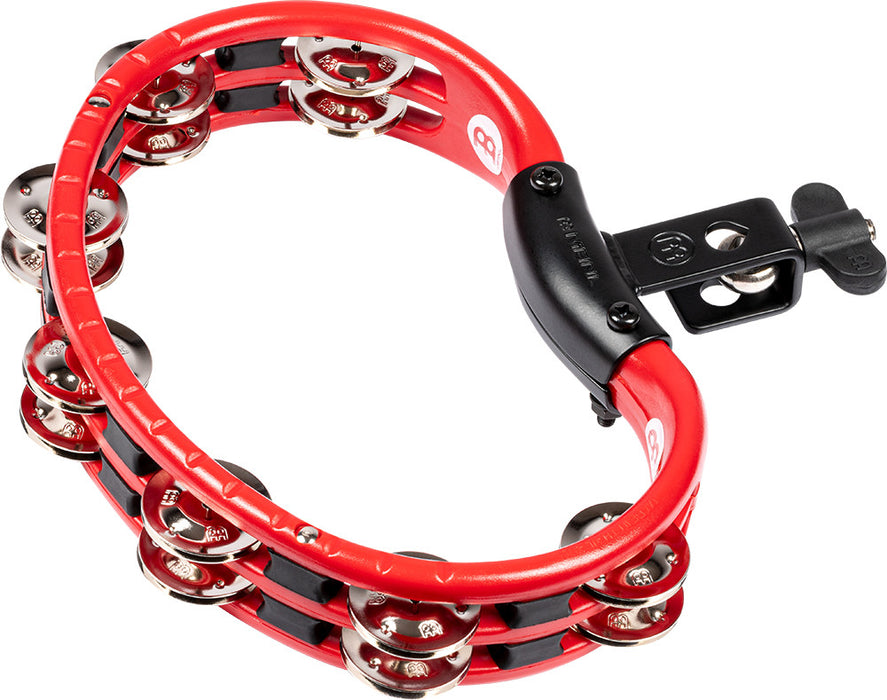 MEINL Percussion Traditional Mountable ABS Series Molded ABS Tambourine - Red/Nickel-Plated Jingles