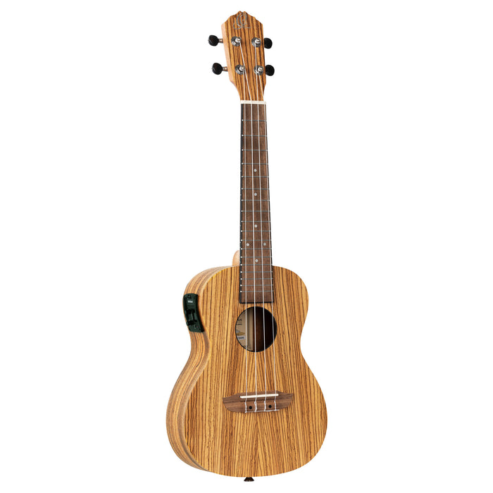 ORTEGA Timber Series Concert Preamp Ukulele 4 String - Zebrawood Natural + Bag