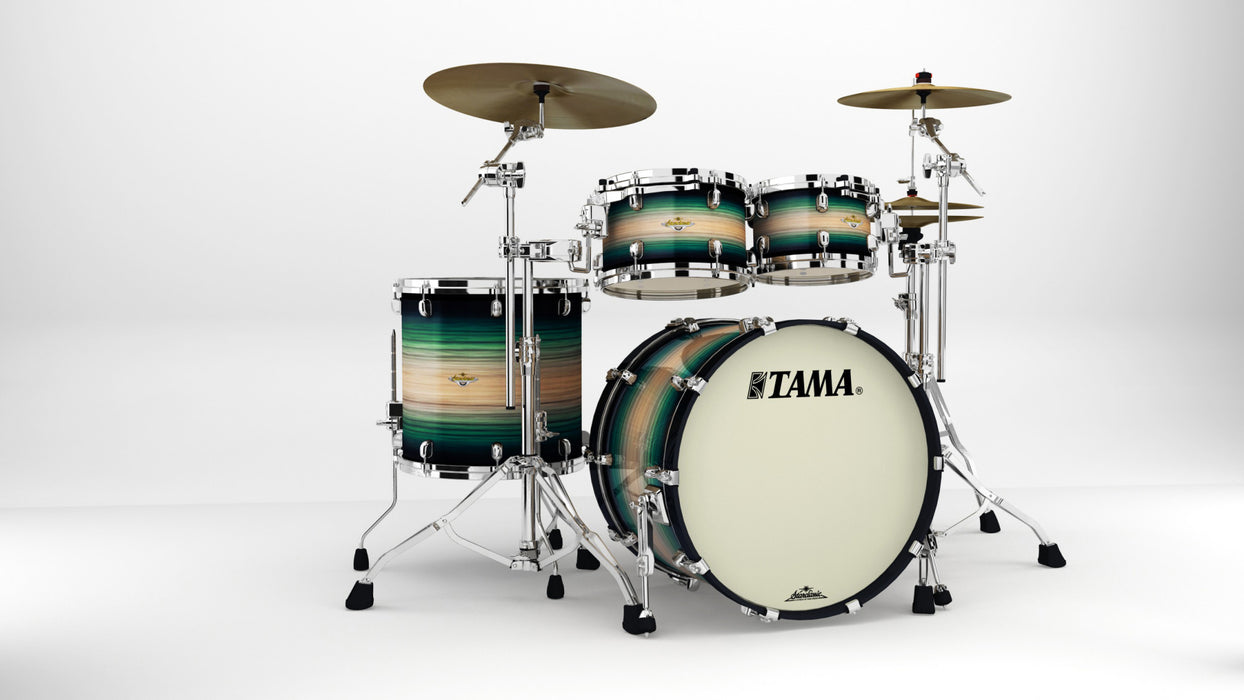 TAMA Starclassic Maple Exotic Shell Kit 4 pcs - Emerald Pacific Walnut Burst/Chrome HW