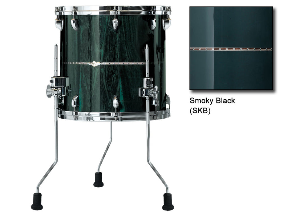 TAMA STAR Bubinga Floor Tom 18" x 16" - Smoky Black/Chrome HW/Inlay: Only Outside