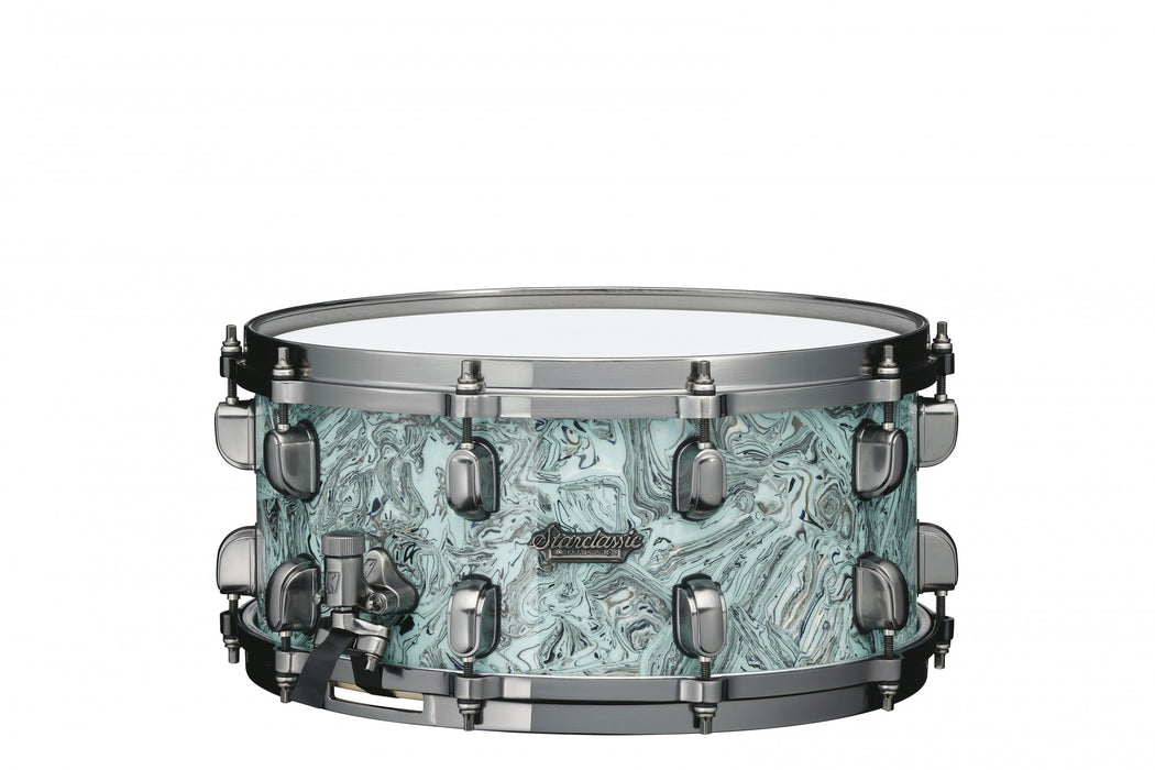 TAMA Starclassic Maple Snare Drum 13" x 6" - Sky Blue Swirl/Smoked Black Nickel HW
