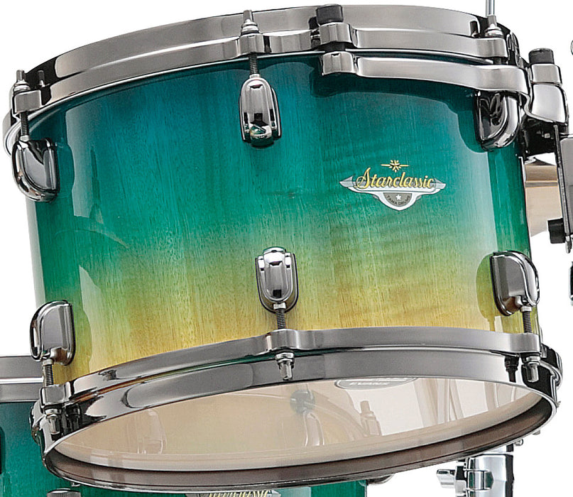 TAMA Starclassic Maple Exotic Rack Tom 10" x 8" - Marine Shoreline Movingui Fade/Black Nickel HW