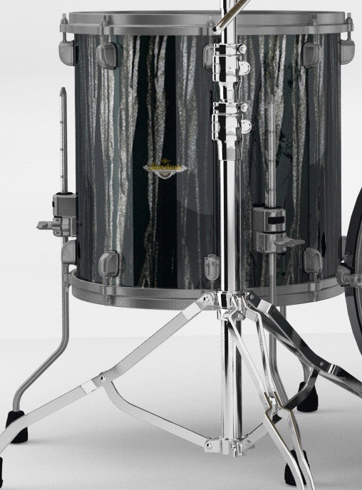 TAMA Starclassic Maple Lacquer Floor Tom - 16" x 16" Black Clouds & Silver Linings / Smoked Black Nickel HW