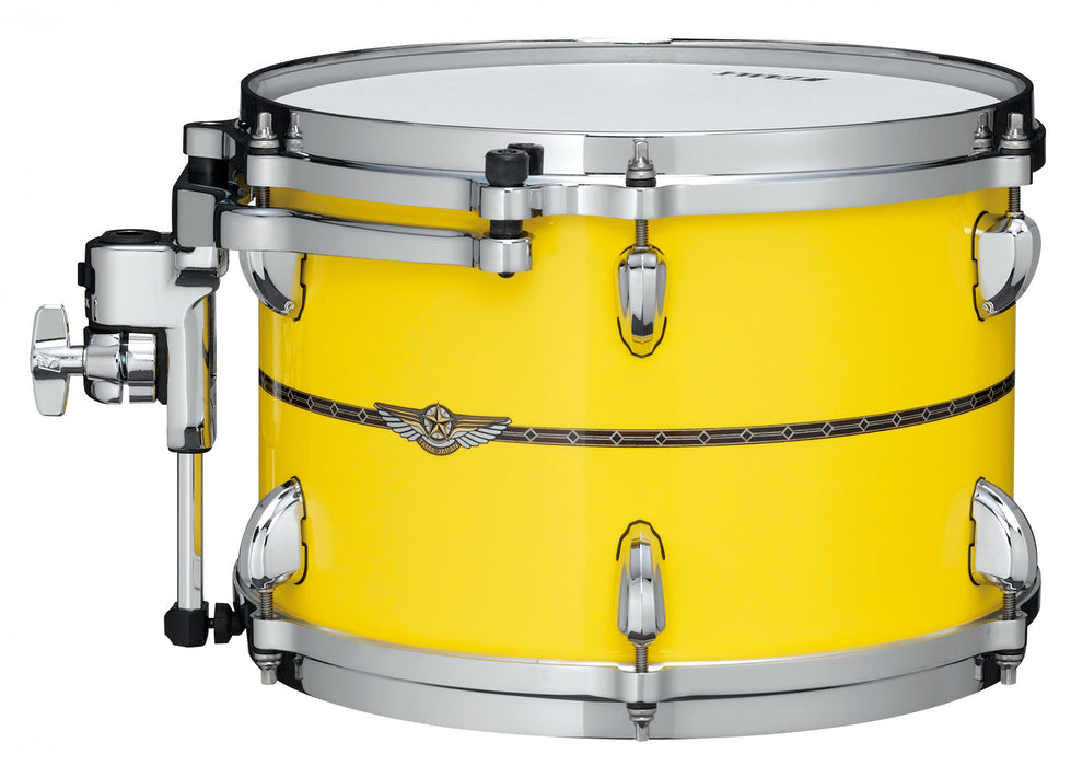 TAMA STAR Bubinga Rack Tom 10" x 7" - Sunny Yellow Lacquer/Chrome HW/Inlay: Only Outside